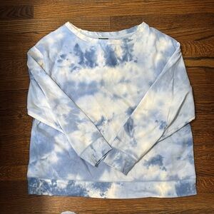 Splendid Light Blue and White Tie-Dye Top